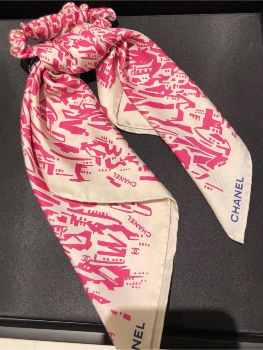 Chanel 2021 Cruise Silk Scarf & Scrunchie Set NWT